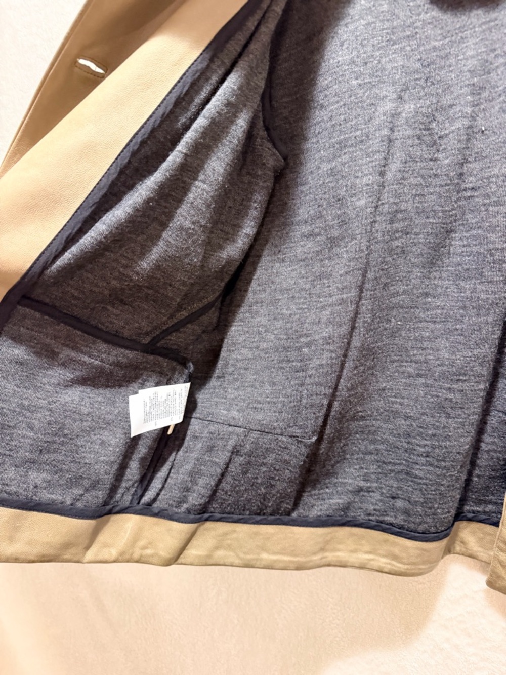 Marni minimalist leather jacket cropped 34 sleeve italian size 38 Quiet Luxury - Picture 9 of 13